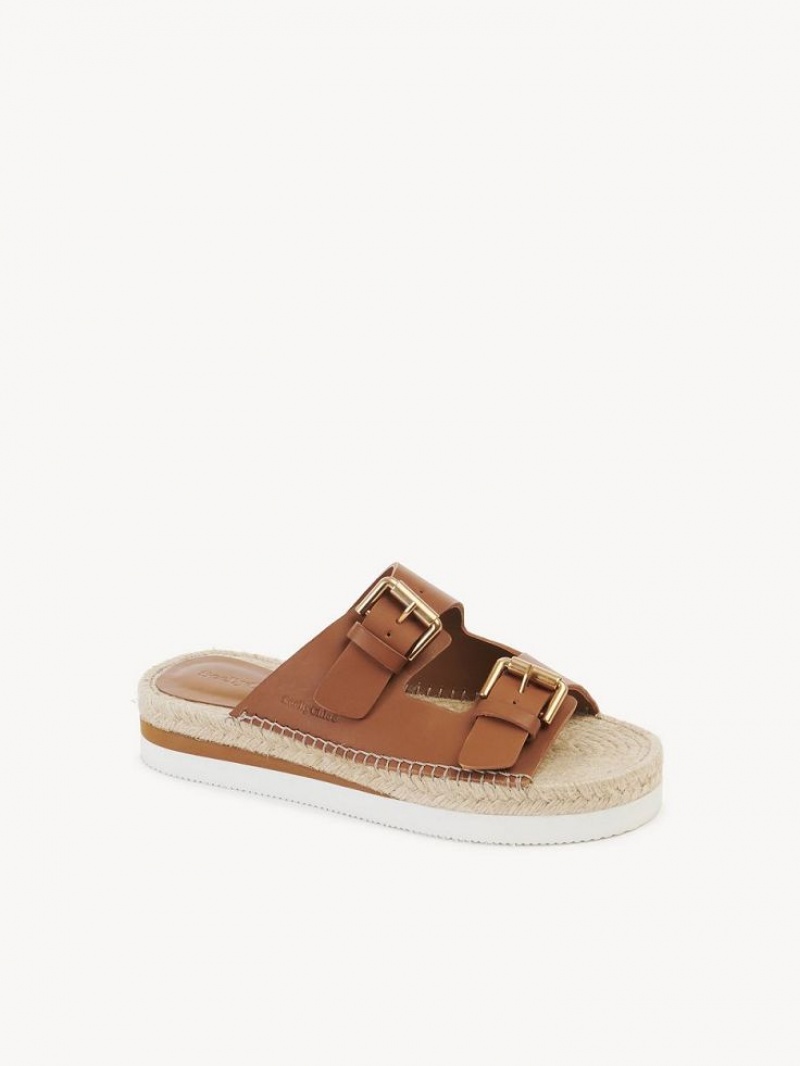 Chloe Glyn Plattform Espadrilles Sandalen Braun | CHE-SR14832