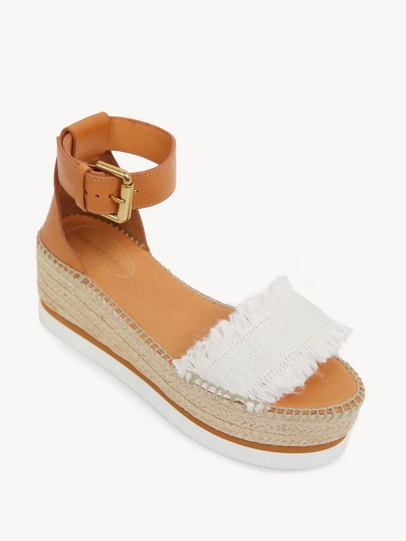 Chloe Glyn Plattform Sandalen Weiß | CHE-SR14826