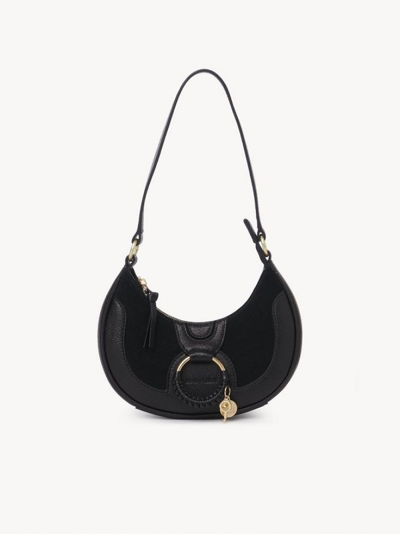 Chloe Hana Half Moon Mini Taschen Schwarz | CHE-SR14763