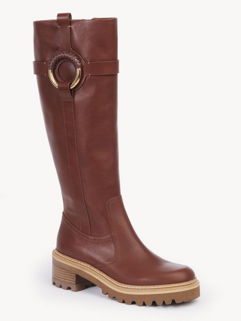 Chloe Hana Hohe Stiefel Braun | CHE-SR14894