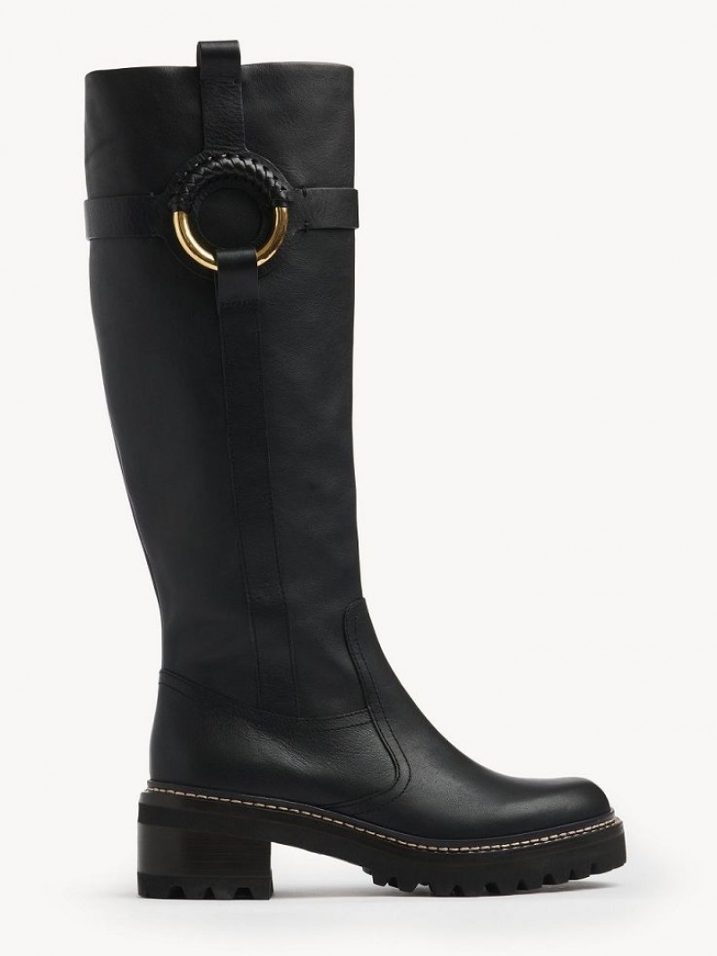 Chloe Hana Hohe Stiefel Schwarz | CHE-SR14893