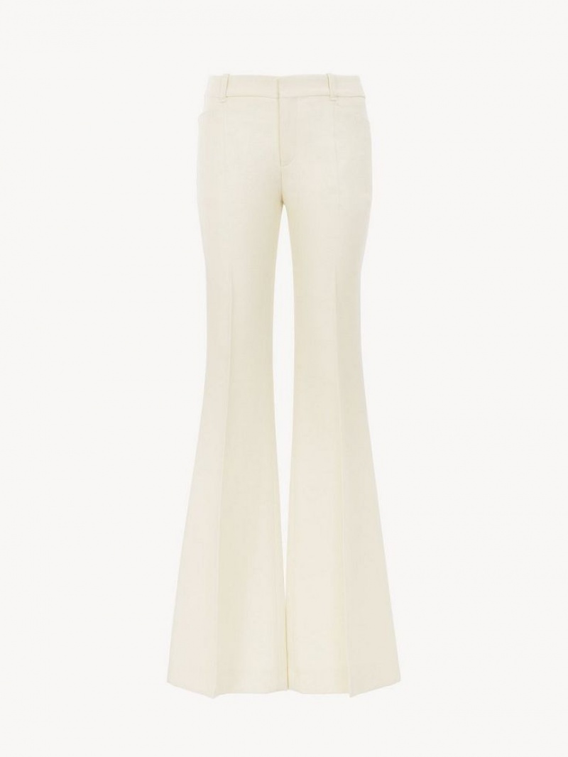 Chloe High-waisted Flare Hose Weiß | CHE-SR14016