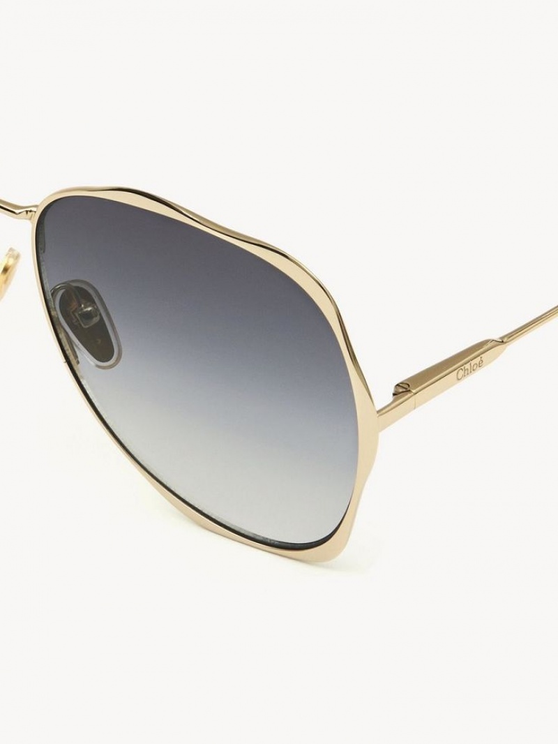 Chloe Honoré Sonnenbrille Gold Grau | CHE-SR14566