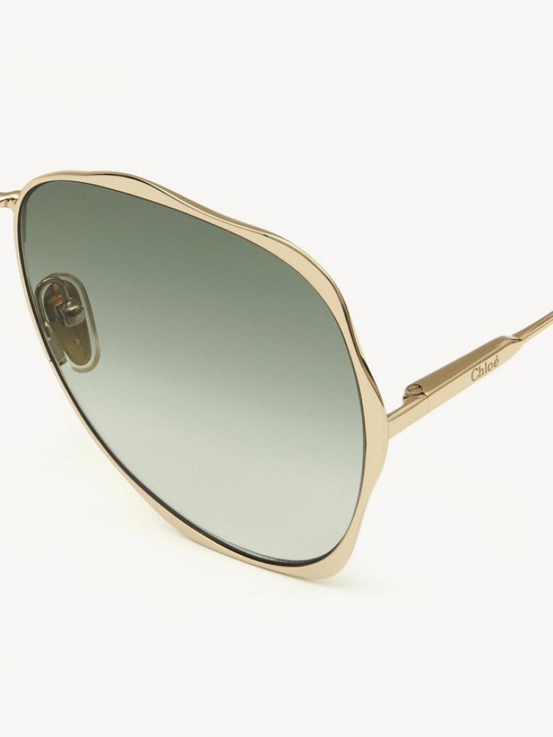 Chloe Honoré Sonnenbrille Gold Grün | CHE-SR14567