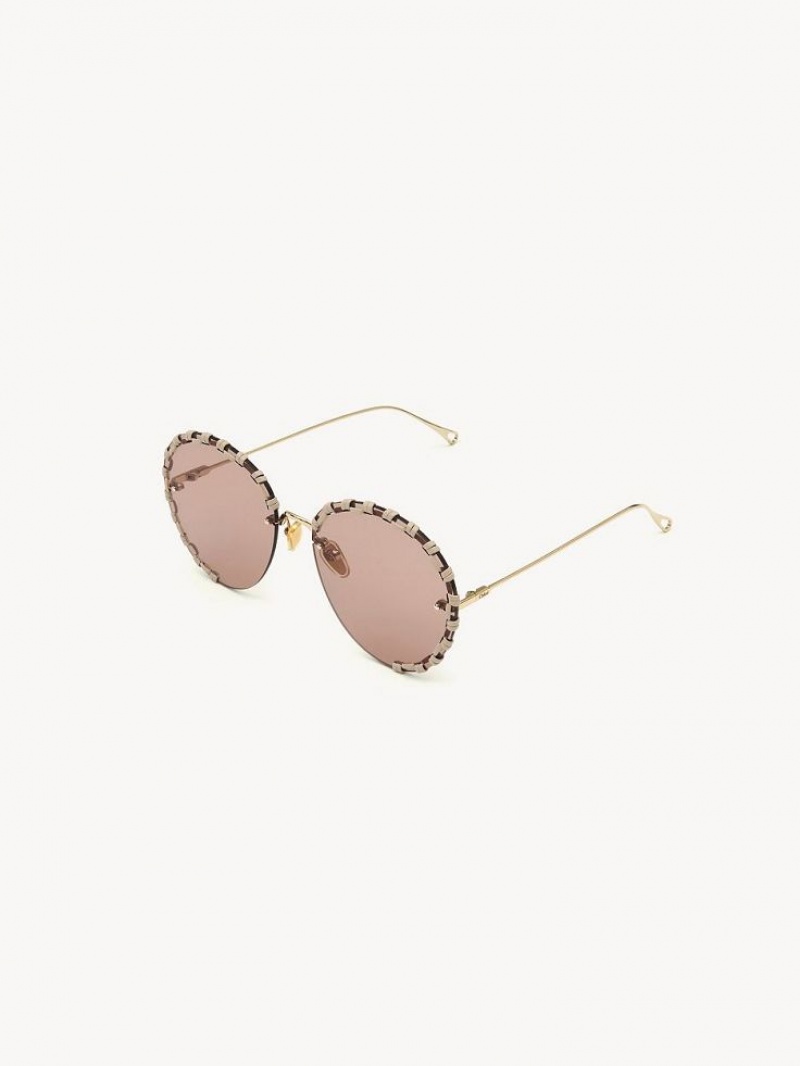 Chloe Idora Sonnenbrille Gold Beige | CHE-SR14508