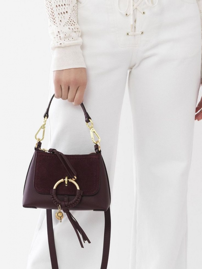 Chloe Joan Mini Schultertaschen Bordeaux | CHE-SR14634