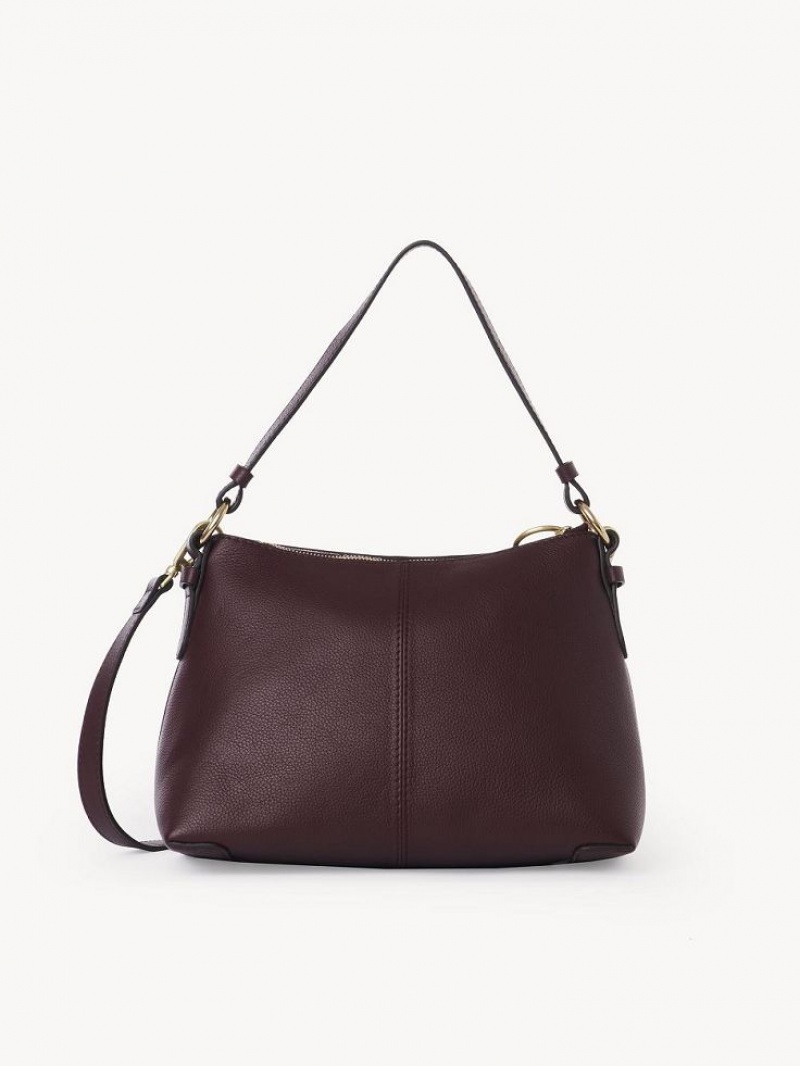 Chloe Joan Small Schultertaschen Bordeaux | CHE-SR14650