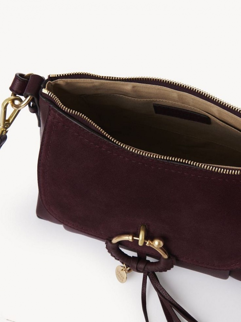 Chloe Joan Small Schultertaschen Bordeaux | CHE-SR14650