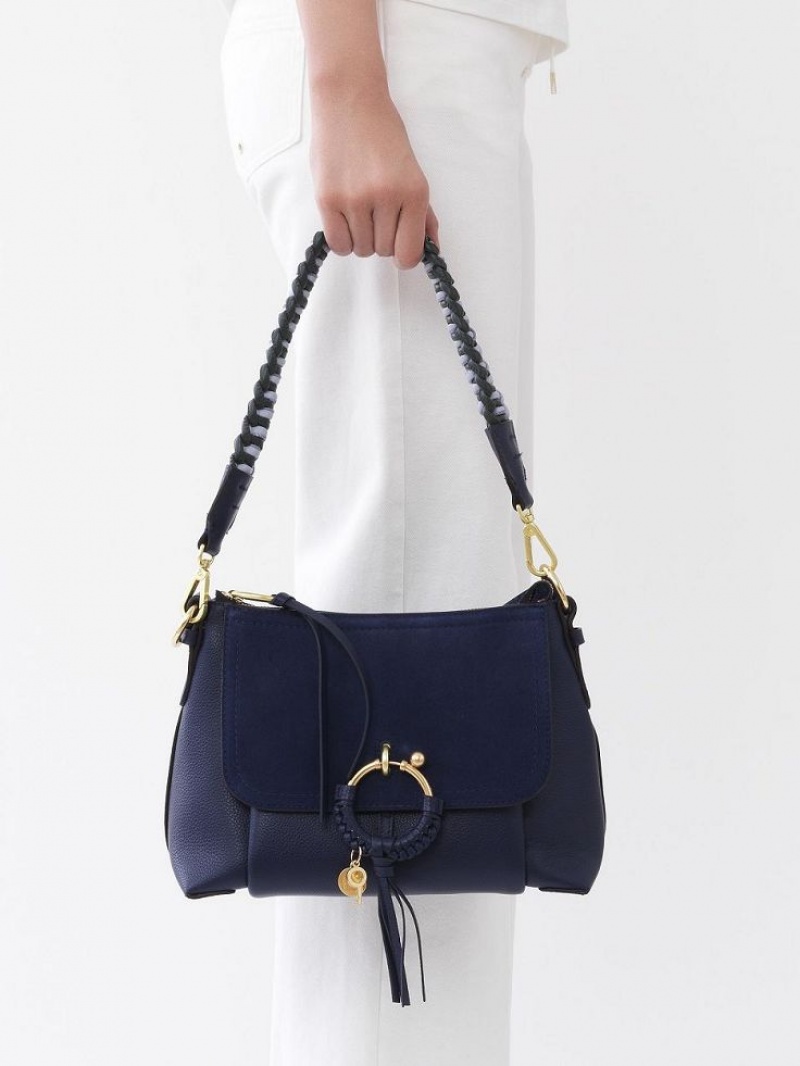 Chloe Joan Small Schultertaschen Navy | CHE-SR14647