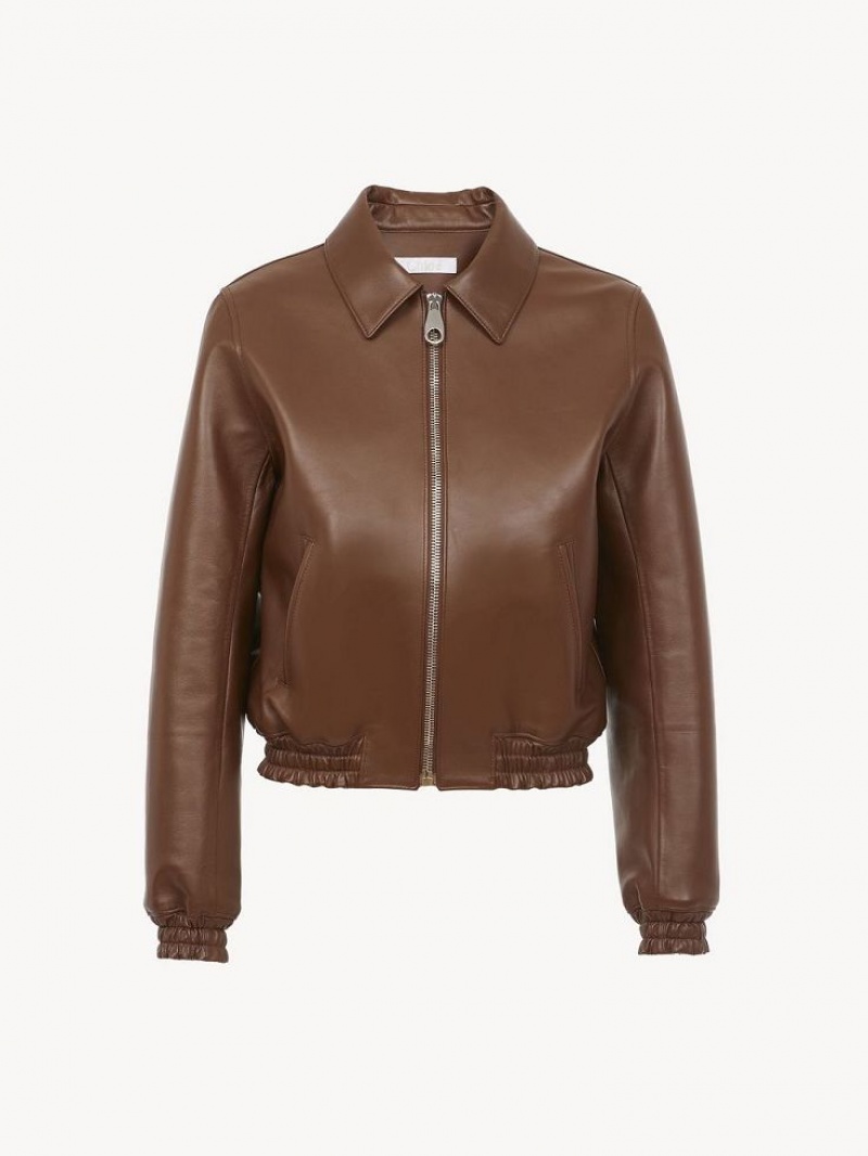 Chloe Kurzes Blouson Jacken Kaffee | CHE-SR13797