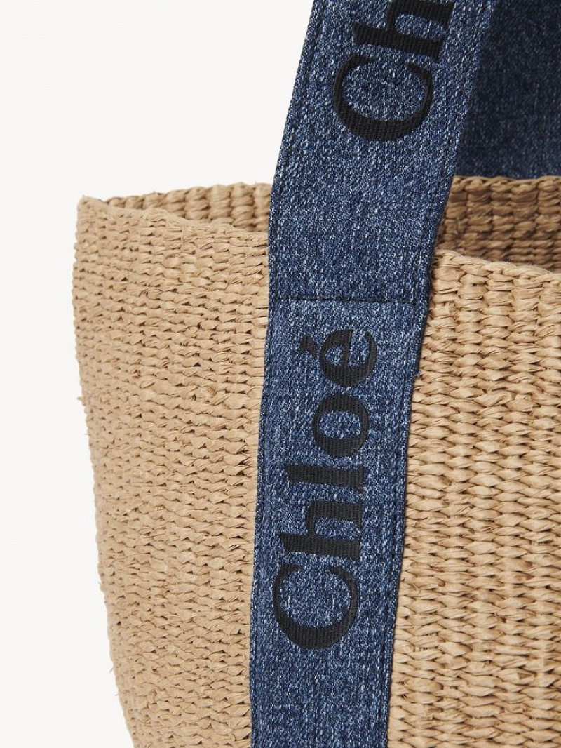 Chloe Large Woody Basket Tragetaschen Blau | CHE-SR13331