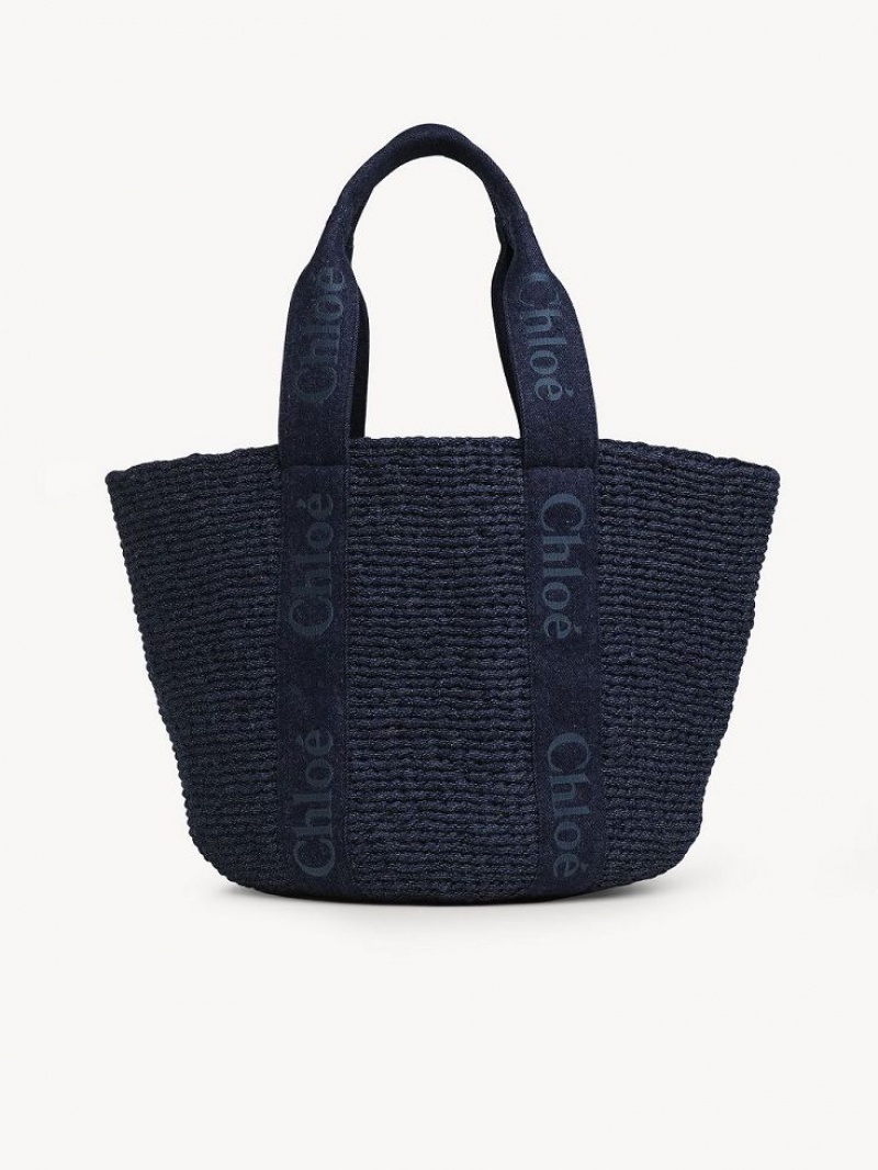 Chloe Large Woody Basket Tragetaschen Blau | CHE-SR13289