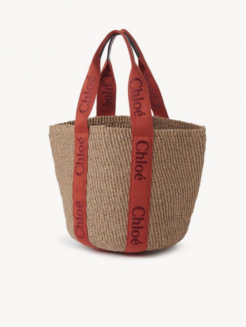 Chloe Large Woody Basket Tragetaschen Orange Orange | CHE-SR13298