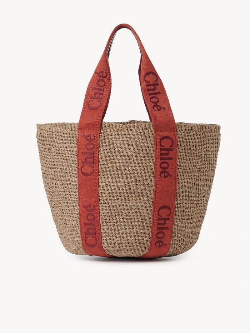 Chloe Large Woody Baskets Orange Orange | CHE-SR13646