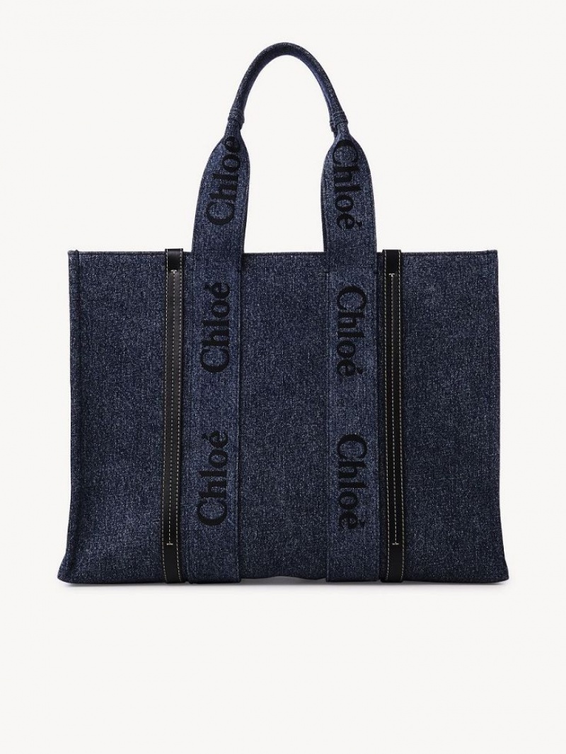 Chloe Large Woody Tragetaschen Blau | CHE-SR13305