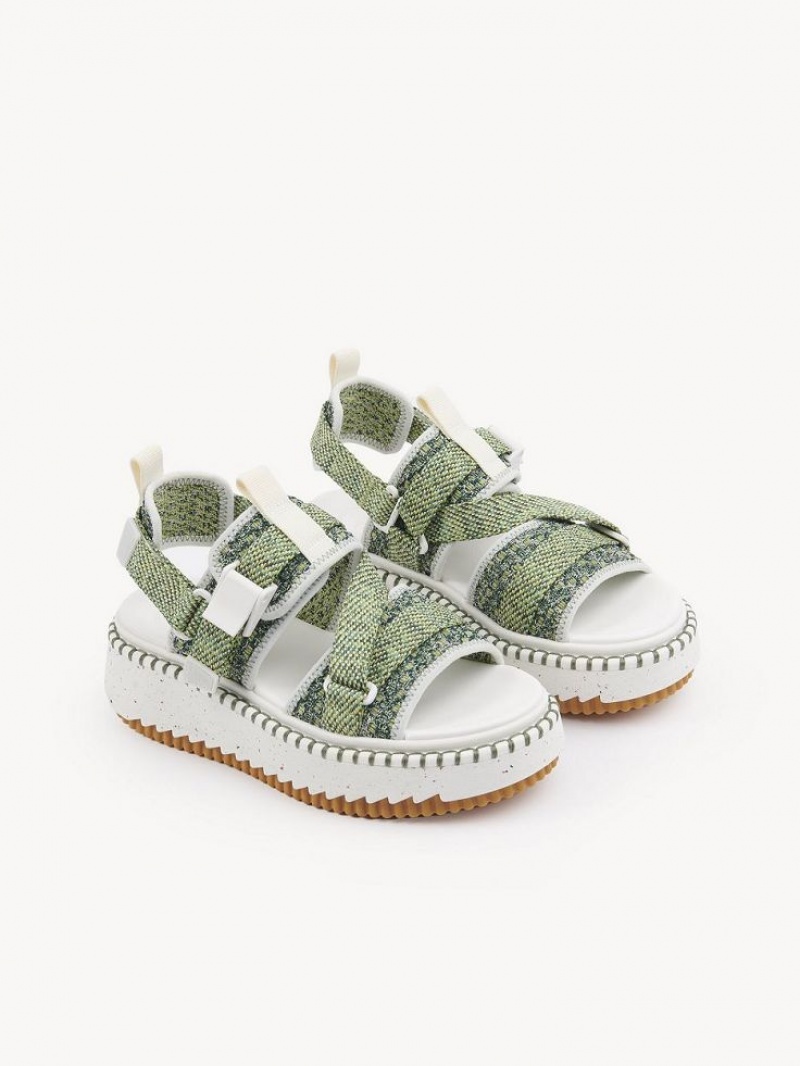 Chloe Lilli Flache Sandalen Grün | CHE-SR14176