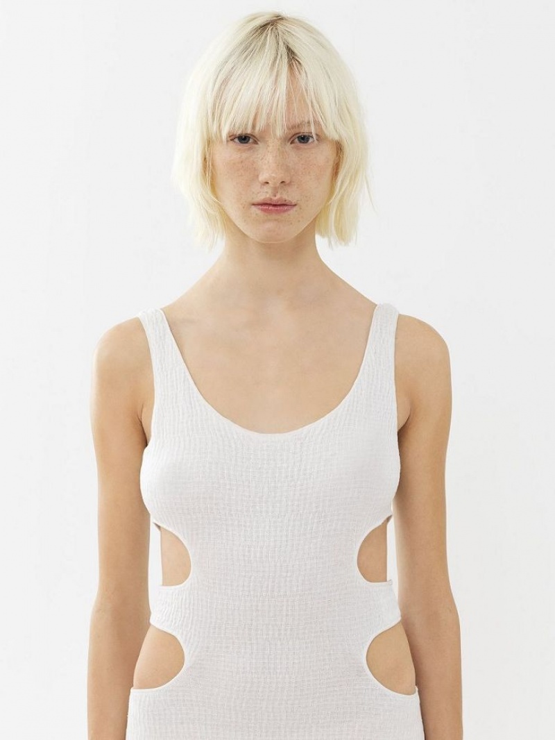 Chloe Long Tank Strickwaren Weiß | CHE-SR13937