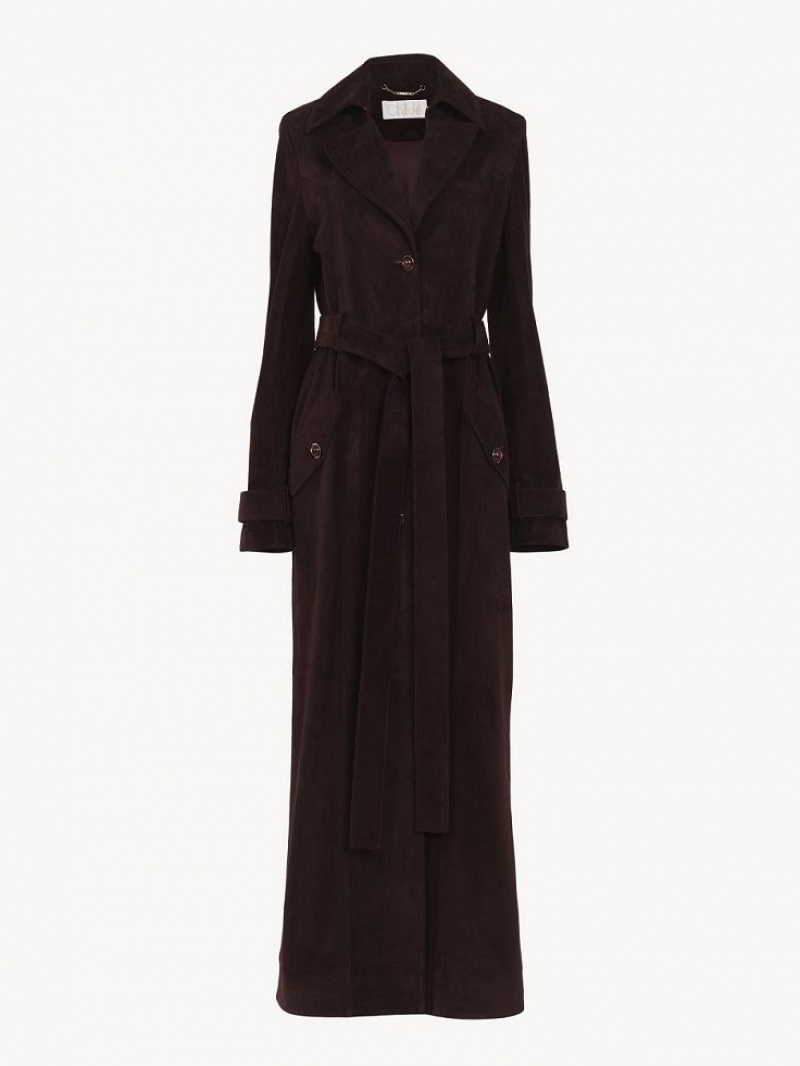 Chloe Long Trench Mäntel Braun | CHE-SR13802