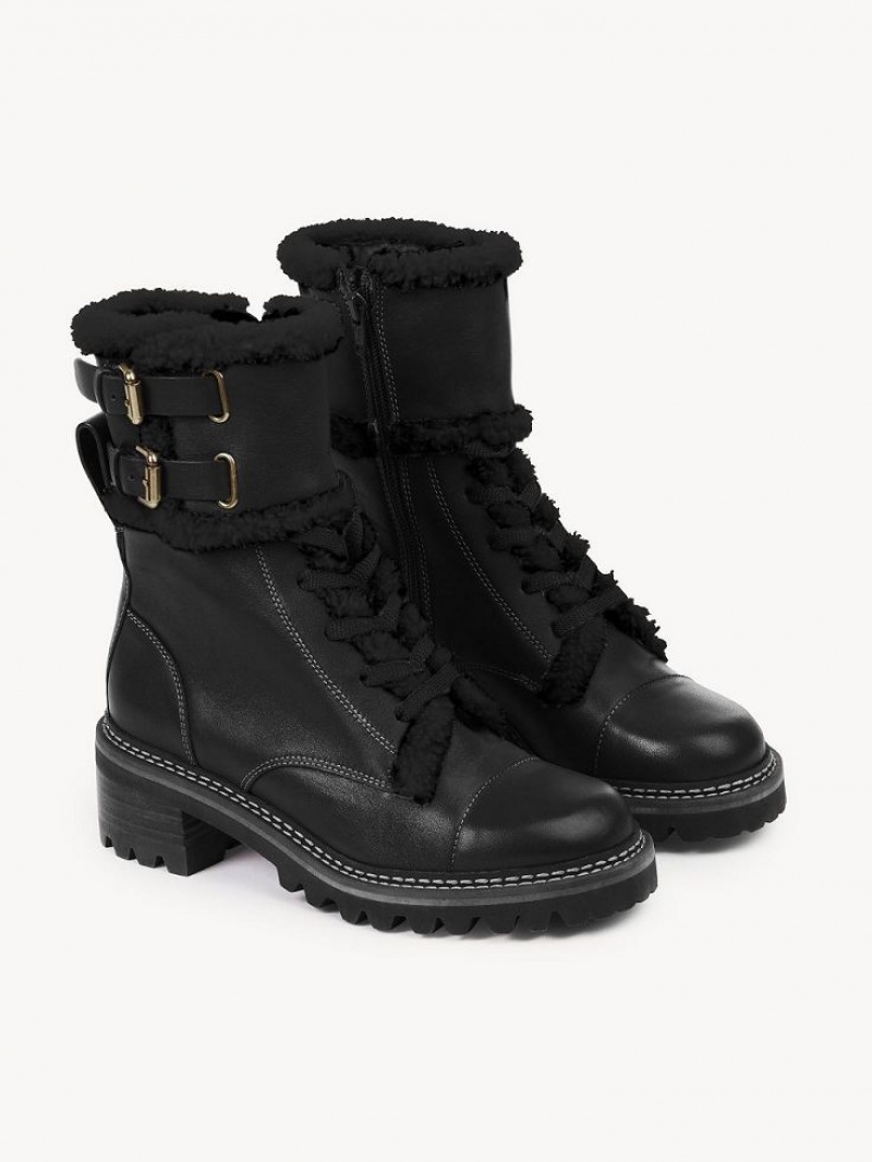 Chloe Mallory Biker Stiefel Schwarz | CHE-SR14863