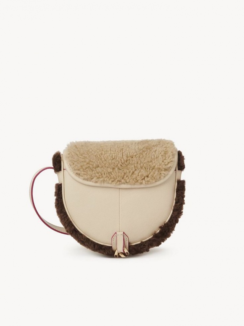 Chloe Mara Small Saddle Schultertaschen Beige | CHE-SR14604