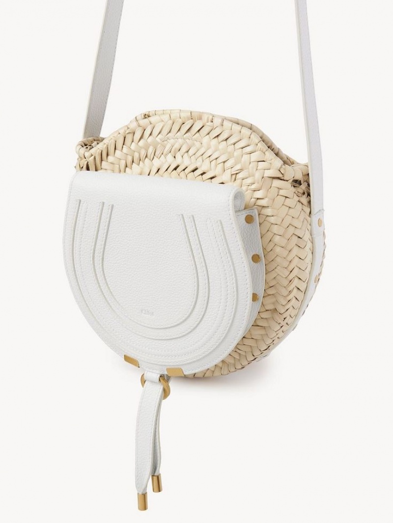 Chloe Marcie Basket Crossbody Taschen Weiß | CHE-SR13572