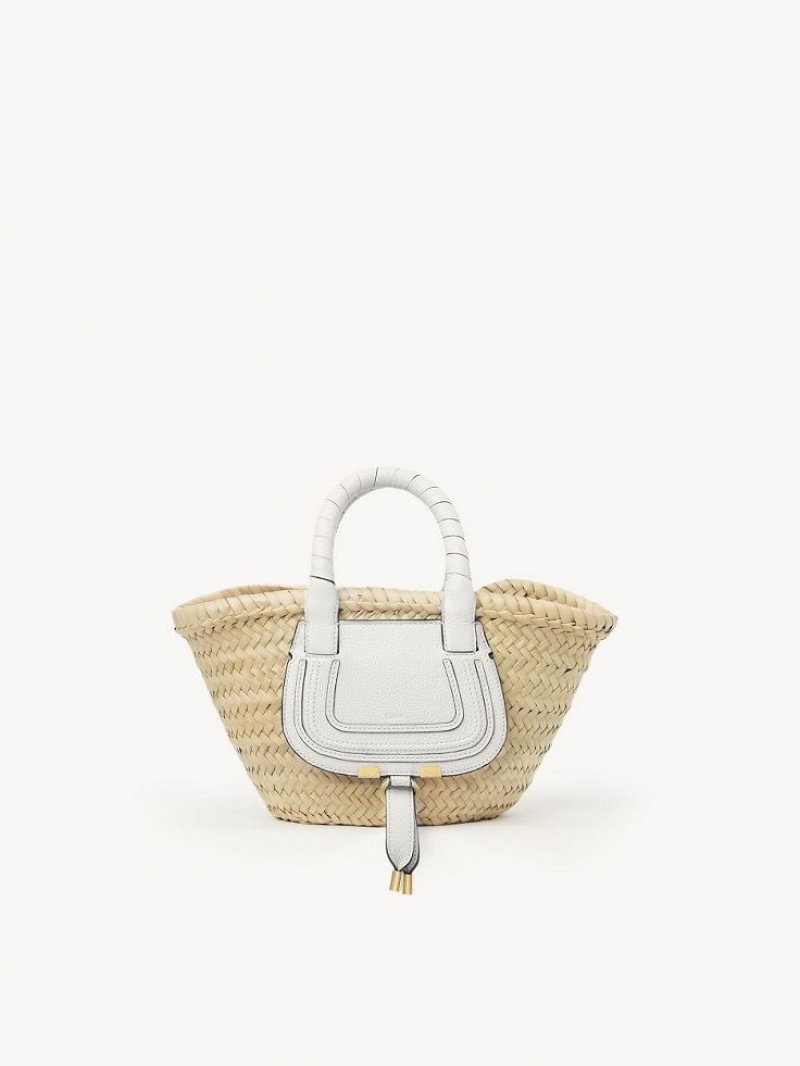 Chloe Marcie Basket Mini Taschen Weiß | CHE-SR13662