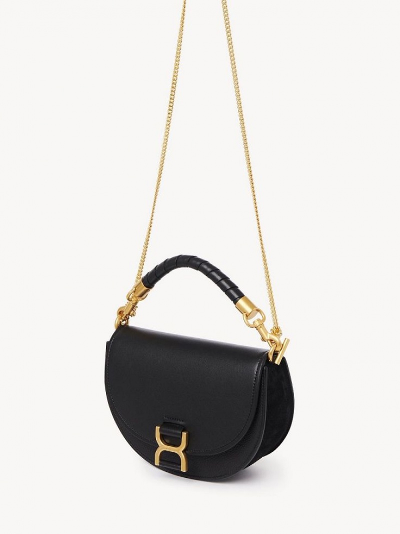 Chloe Marcie Chain Flap Crossbody Taschen Schwarz | CHE-SR13591