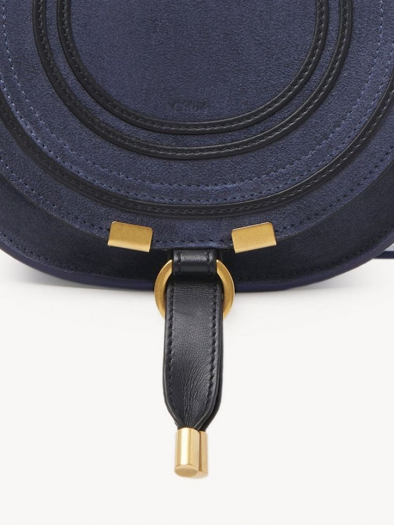 Chloe Marcie Small Saddle Mini Taschen Tiefesgrau Navy | CHE-SR13685