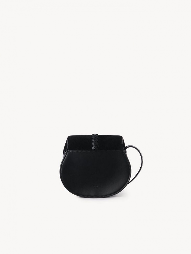 Chloe Marcie Small Saddle Schultertaschen Schwarz | CHE-SR13413