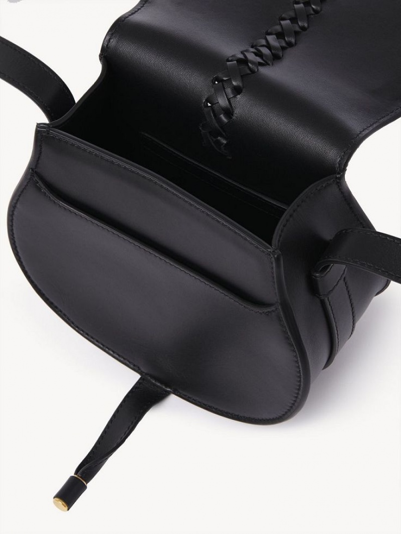 Chloe Marcie Small Saddle Schultertaschen Schwarz | CHE-SR13413