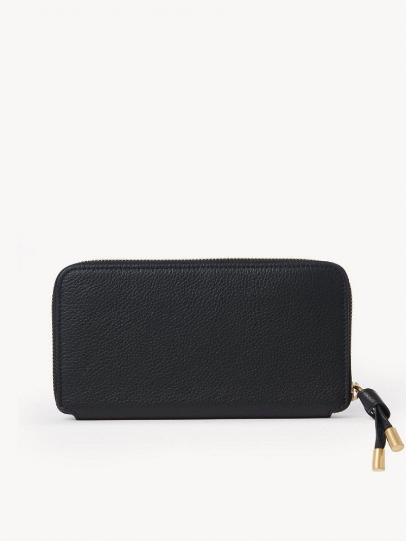 Chloe Marcie Zippered Große Geldbörse Schwarz | CHE-SR14303