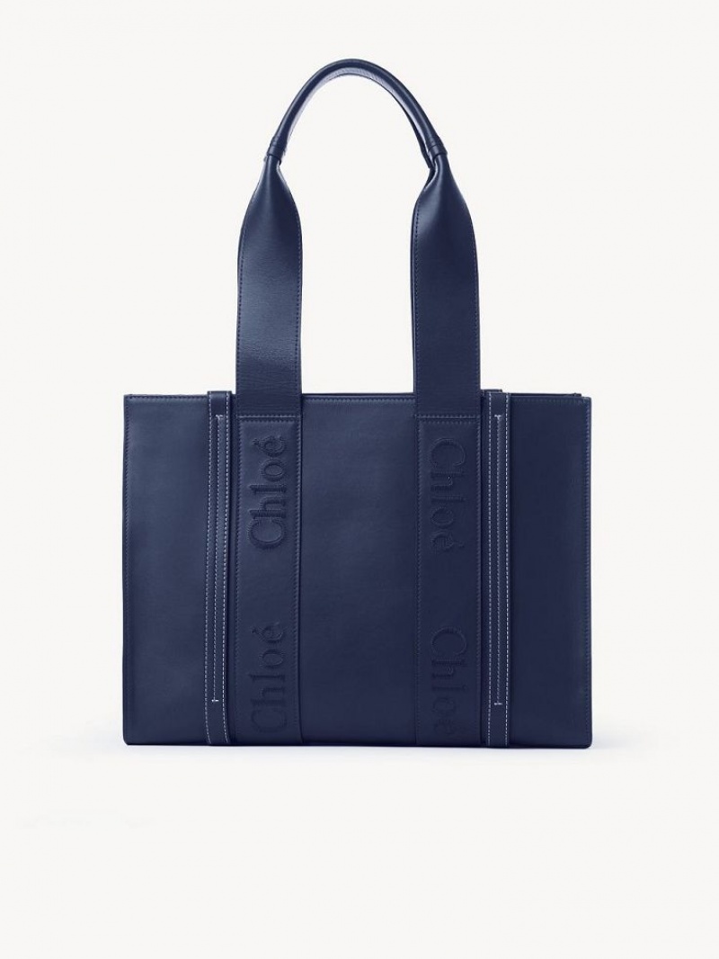 Chloe Medium Woody Schultertaschen Blau | CHE-SR13432