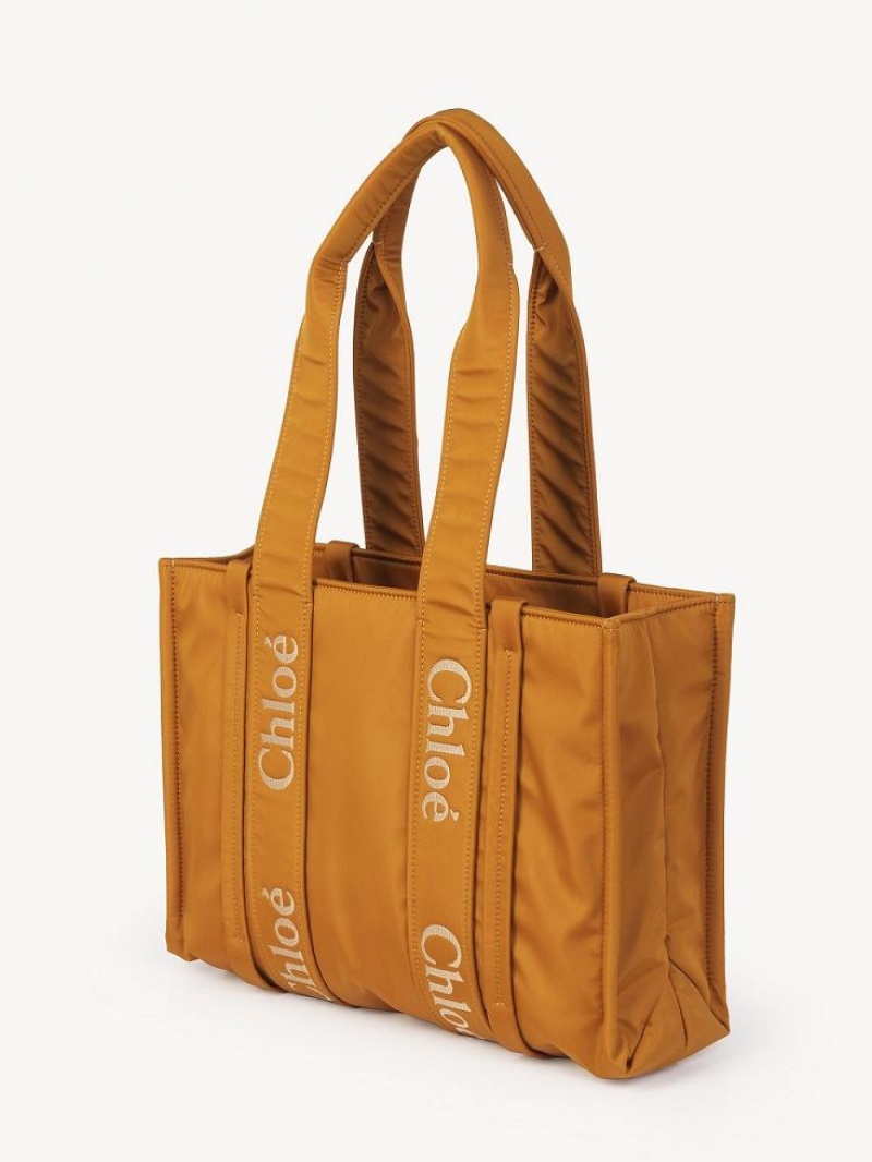 Chloe Medium Woody Schultertaschen Gelb | CHE-SR13411