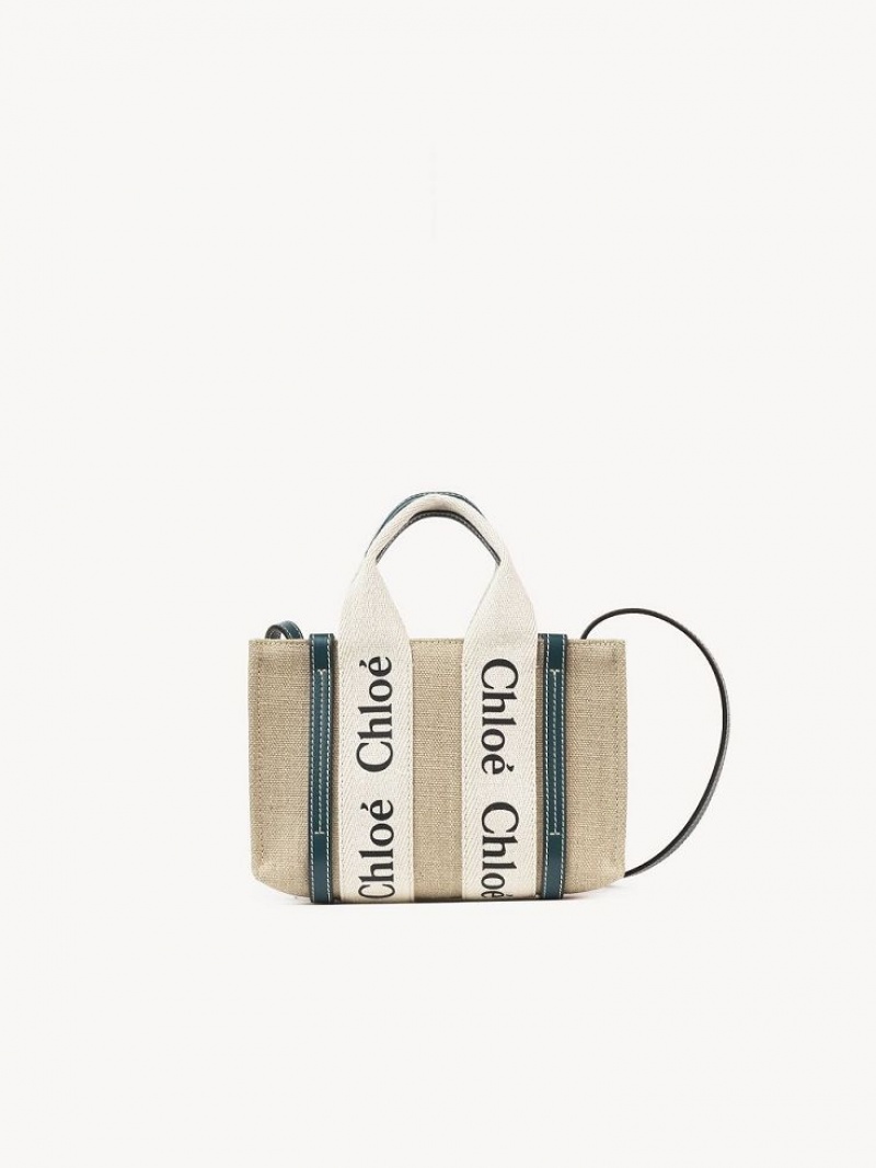 Chloe Mini Woody Crossbody Taschen Dunkeltürkis | CHE-SR13500