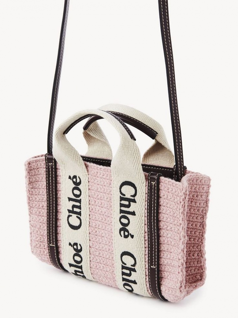 Chloe Mini Woody Crossbody Taschen Rosa | CHE-SR13464