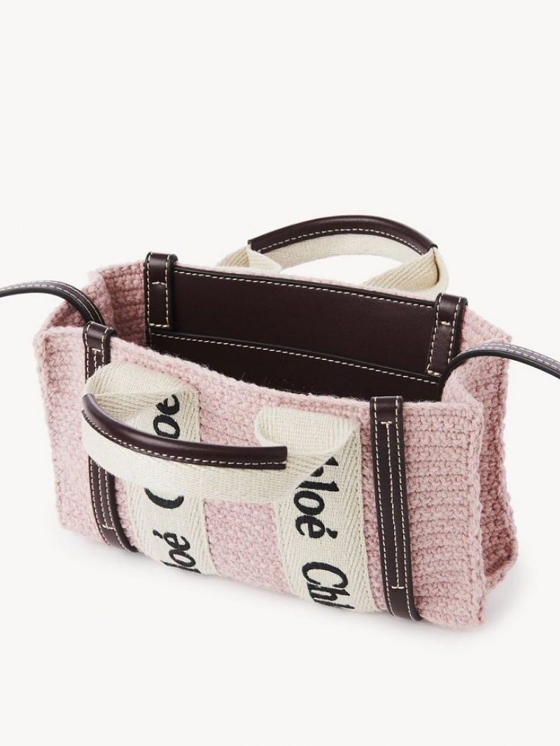 Chloe Mini Woody Crossbody Taschen Rosa | CHE-SR13464