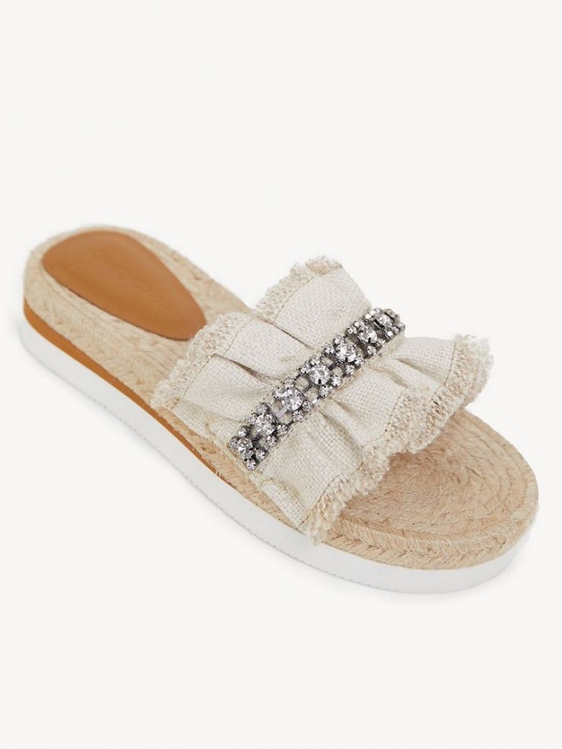 Chloe Mollie Espadrilles Flache Schuhe Silber | CHE-SR14801