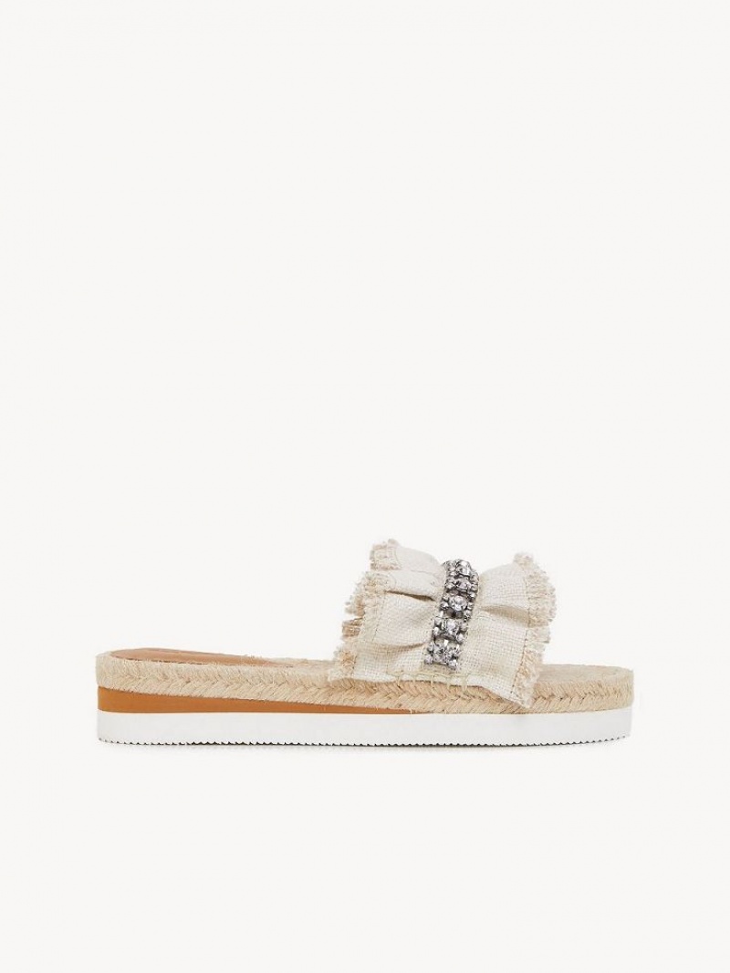 Chloe Mollie Espadrilles Flache Schuhe Silber | CHE-SR14801