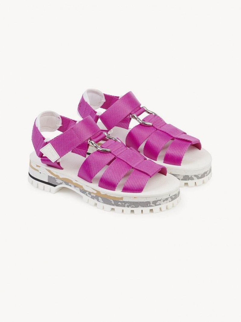 Chloe Nikie Active Flache Sandalen Rosa | CHE-SR14177