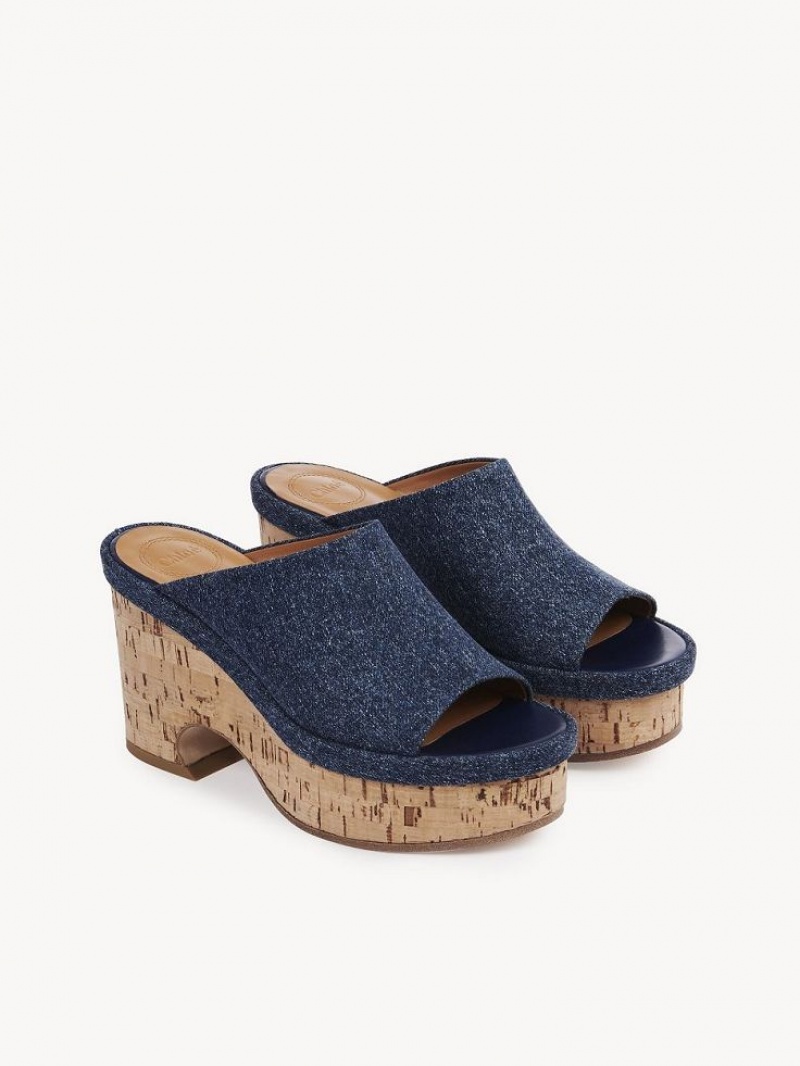 Chloe Oli Plattform Mule Blau | CHE-SR14134