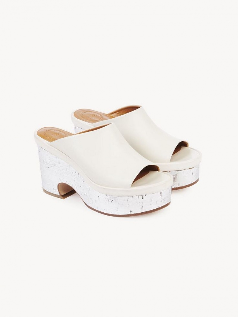 Chloe Oli Plattform Mule Weiß | CHE-SR14155