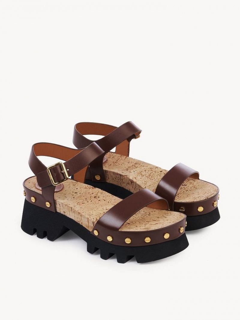 Chloe Owena Plattform Sandalen Braun | CHE-SR14161