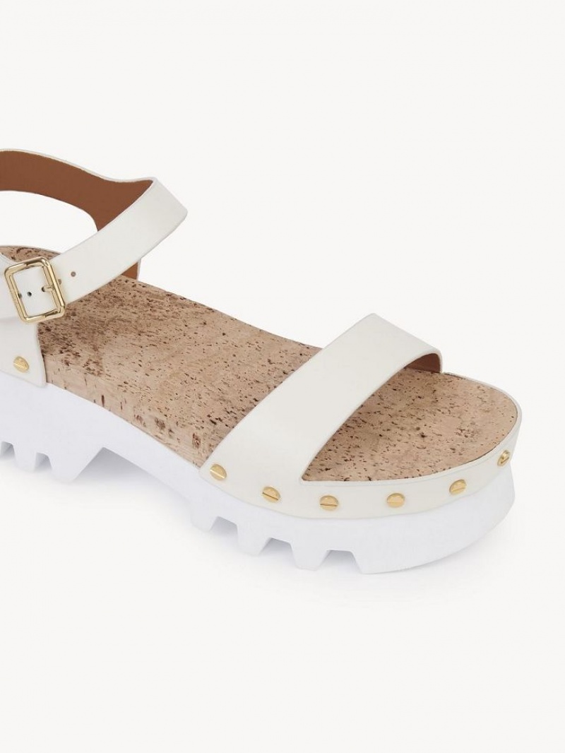 Chloe Owena Plattform Sandalen Weiß | CHE-SR14162