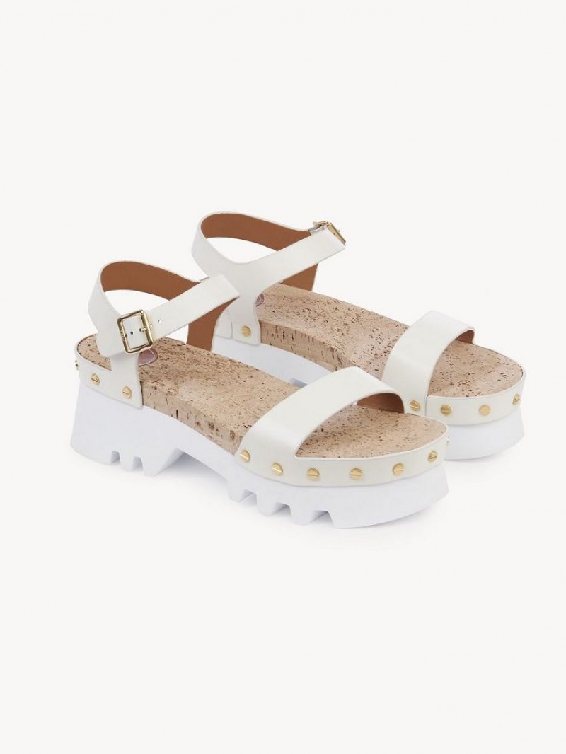 Chloe Owena Plattform Sandalen Weiß | CHE-SR14162