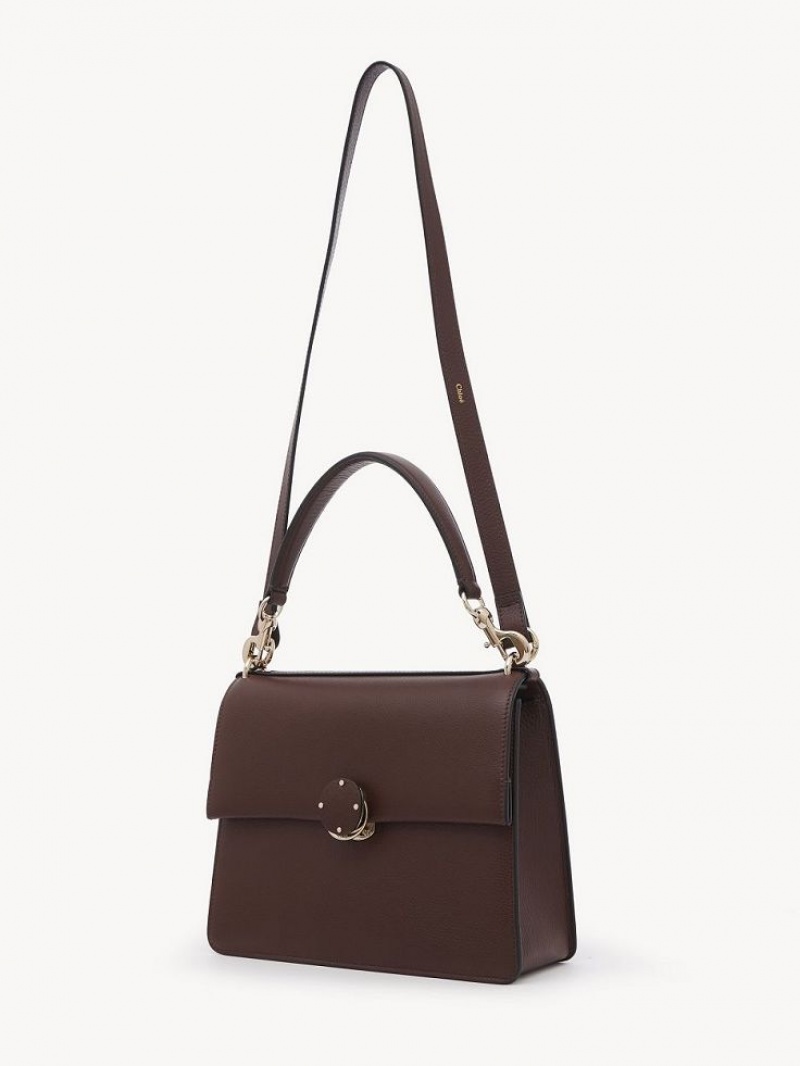 Chloe Penelope Medium Top Handle Schultertaschen Schokolade | CHE-SR13443