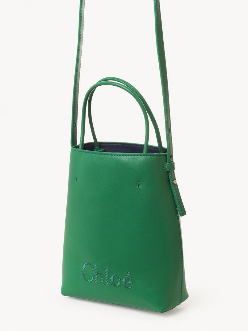 Chloe Sense Micro Schultertaschen Grün | CHE-SR13407