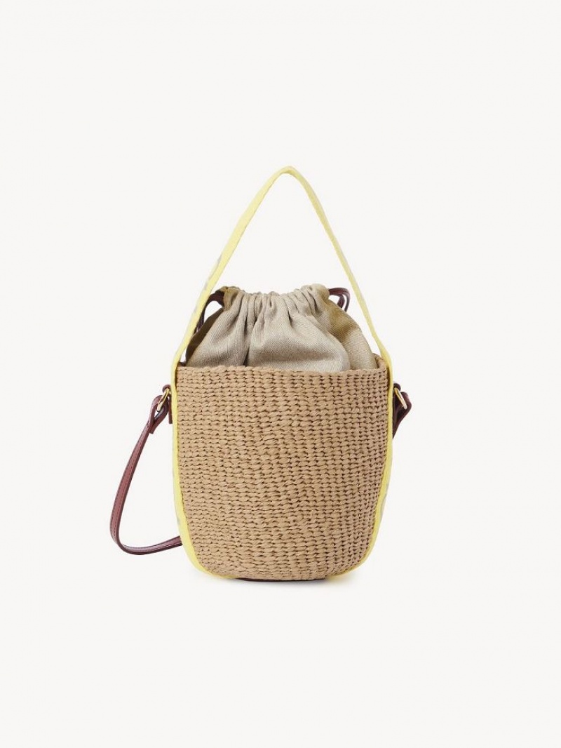 Chloe Small Woody Basket Crossbody Taschen Gelb Beige | CHE-SR13565