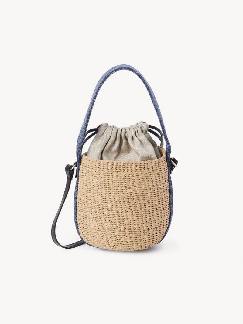 Chloe Small Woody Basket Crossbody Taschen Blau | CHE-SR13608