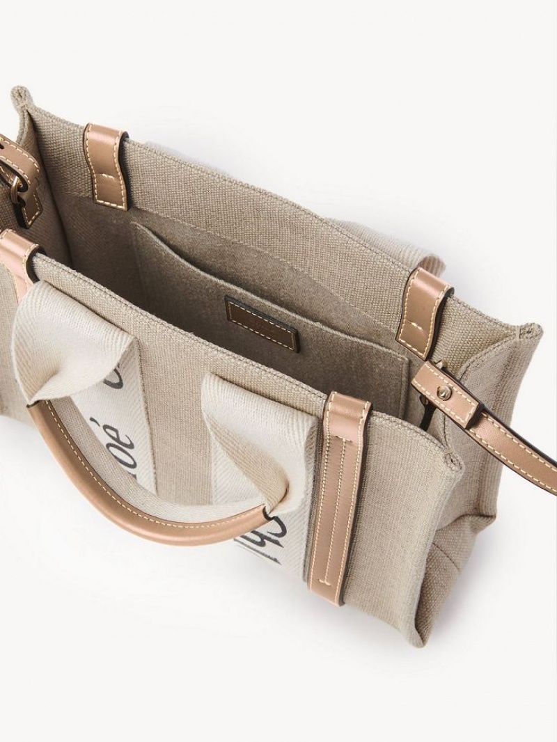 Chloe Small Woody Crossbody Taschen Weiß Beige | CHE-SR13490