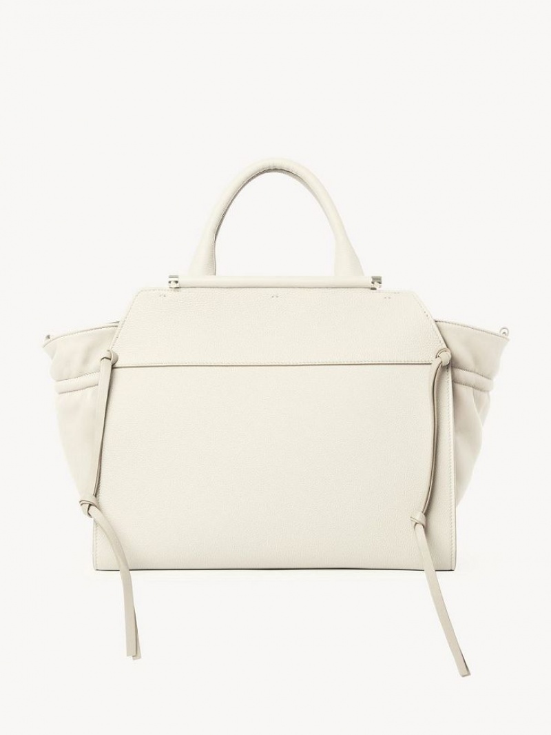 Chloe Steph Medium Double Carry Tragetaschen Weiß | CHE-SR13371